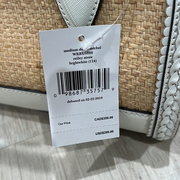Kate Spade Reilly Straw Medium Dome Satchel NWT - Picture 3 of 7